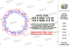 Floral Embroidery Sign Laser Cut. Embroidery Pattern SVG Product Image 2