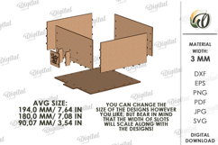 Napkin Holder With Toothpick Holder Laser Cut. Kitchen SVG Product Image 2