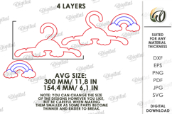 Kids Coat Hanger Laser Cut. Rainbow SVG Product Image 2