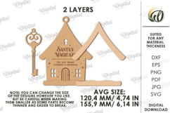 Santa&#039;s Magic Key Decor Laser Cut. Christmas Door Hanger SVG Product Image 2