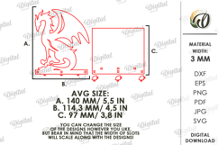 Book Stopper Laser Cut. Bookshelf Decor. Dragon SVG Product Image 2
