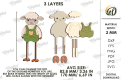 3D Easter Stand Characters Laser Cut. Easter Lambs SVG Product Image 2