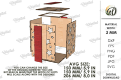 Christmas Decorative Gift Box Laser Cut. Christmas Box SVG Product Image 2