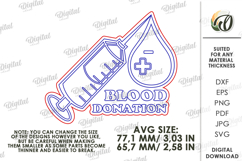 Blood Donor Badge Laser Cut. Blood Donation Badge SVG Product Image 2