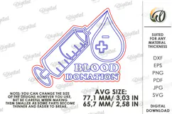 Blood Donor Badge Laser Cut. Blood Donation Badge SVG Product Image 2