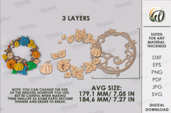 Autumn Wreath Laser Cut . Fall Wreath Decor SVG Product Image 2