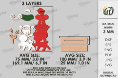 Triple Christmas Stand Laser Cut. Christmas Decor SVG Product Image 2