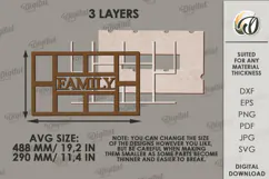 3D Family Photo Frame Laser Cut. Home Decor SVG Product Image 2