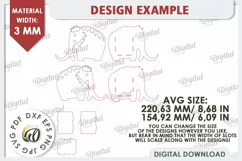 Wooden Mammoth Pen Holder Laser Cut. Phone Stand SVG Product Image 3