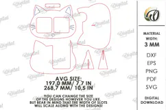 Personalized Cat Paw Print Photo Frame Laser Cut. Pet SVG Product Image 2