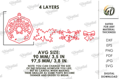 Christmas Layered Ornament Lasercut.Christmas Tree Decor SVG Product Image 2