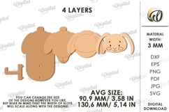 Towel hook Laser Cut. Bunny SVG Product Image 2