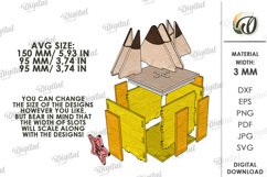 3D Back to School Box Laser Cut. Gift box SVG. Pencil Product Image 2