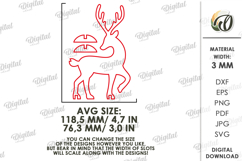 Christmas Reindeer Laser Cut. Stand Decor SVG Product Image 2