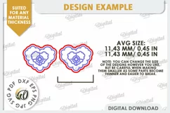 Valentine's Western Earrings Laser Cut. Cowboy Earrings SVG Product Image 2