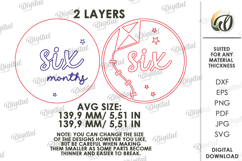 3D Monthly Milestone Disc Laser Cut. Six Months SVG Product Image 2