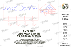 Layered Wooden Hanger Laser Cut. Wall Key Rack SVG Product Image 2