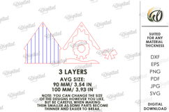 Christmas House Tree Ornament Laser Cut. Christmas Decor SVG Product Image 2