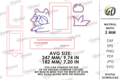 Cute Baby Photo Frame Laser Cut. Kids Raccoon Frame Svg Product Image 3