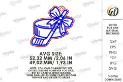 Sport Coquette Keychain Laser Cut. Hockey SVG Product Image 2