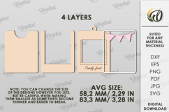 Mini Photo Frame Laser Cut. Hanging Picture Frame SVG Product Image 2
