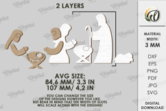 Nativity Light Stand Laser Cut. Nativity Lightbox SVG Product Image 2