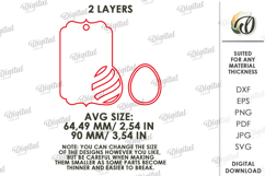 3D Easter Tag Laser Cut. Personalized Gift Tag SVG Product Image 2