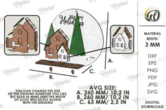 Christmas Village Round Sign Laser Cut. Wall Decor SVG Product Image 2