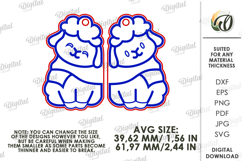 Double Valentines Keychain Laser Cut. Matching Key Ring SVG Product Image 2