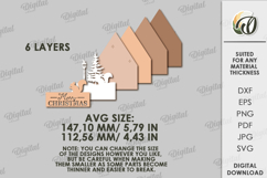 Christmas House Laser Cut. Wooden Christmas Decor SVG Product Image 2