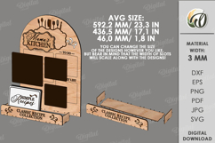 3D Weekly Menu Planner Laser Cut. Kitchen Organizer SVG Product Image 2
