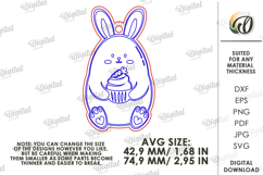 Easter Bunny Keychain Laser Cut. Easter Keyring SVG Product Image 2