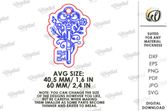 Floral Keychain Laser Cut. Boho Keyring. Key SVG Product Image 2