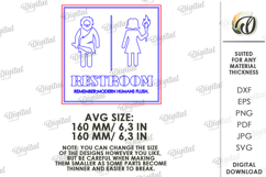 Restroom Sign Laser Cut. Bathroom Decor. Toilet Sign SVG Product Image 2