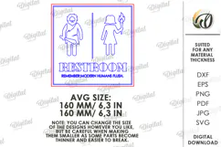 Restroom Sign Laser Cut. Bathroom Decor. Toilet Sign SVG Product Image 2