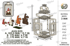 3D Fall Lantern Decor Laser Cut. Standing Decor SVG Product Image 2