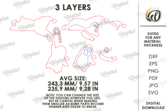 Christmas Door Corner Lasercut. Penguins Door Trim Decor SVG Product Image 2