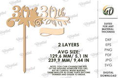 Anniversary Cake Topper Laser Cut. Cake Topper SVG Product Image 2