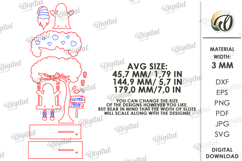 Valentine Character On Swing Laser Cut. Standing Decor SVG Product Image 2