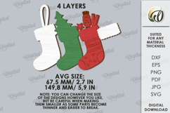Christmas Stocking Laser Cut. Christmas Decor SVG Product Image 2