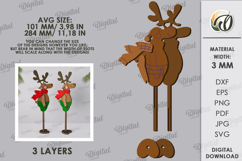 3D Christmas Characters Lasercut. Fawn SVG Product Image 2