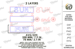 3D Summer Wall Decor Laser Cut. Sun and fun SVG Product Image 2