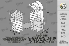 Christmas Elf Box Laser Cut. Storage Crate. Gift Box SVG Product Image 2