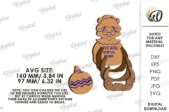 Wooden Christmas Character Lasercut. Mrs. Claus SVG Product Image 2