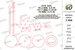 3D Pinwheel Laser Cut. Garden decor SVG. Wind spinner Product Image 2