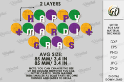 Mardi Gras Banner Laser Cut.Mardi Gras Wall Decor SVG Product Image 2