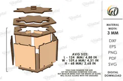 Floral Jewelry Box Laser cut. Storage Box with Lid SVG Product Image 2