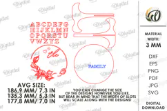Family Round Sign Laser Cut. Home Decor SVG Product Image 2