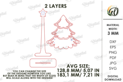 Personalized Family Christmas Tree Laser Cut. Christmas SVG Product Image 2