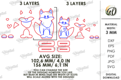 3D Animals Figurines Stands Laser Cut. Foxes SVG Product Image 2